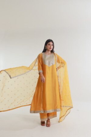 Chanderi Anarkali Suits for Haldi, Mehendi, and All Festive Moments