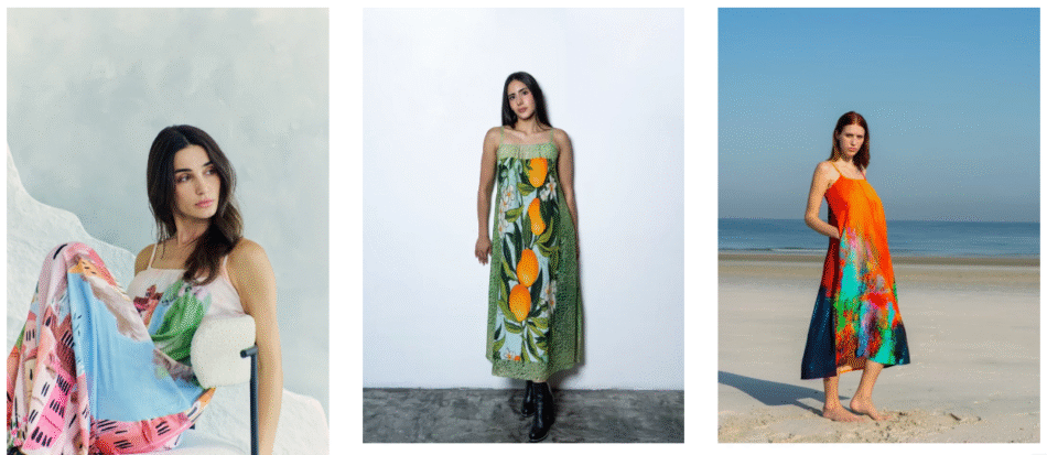Tiger Print Abstract Multicolour Spaghetti Strap Maxi Dress