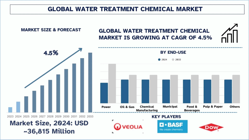 Water Treatment Chemicals Market Size & Share Forecast, 2033 | UnivDatos
