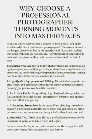 Why Choose a Professional Photographer