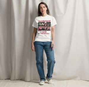 Vintage Sunderland 1973 FA Cup Winners T Shirt for True Black Cats Fans