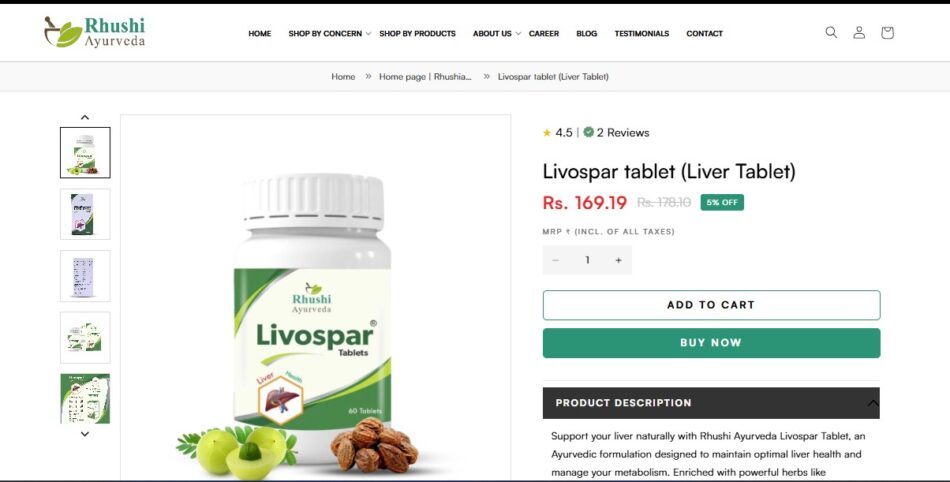 Rhushiayurveda.com | Buy Livospar Ayurvedic Liver Tablets Online – Rhushi Ayurveda