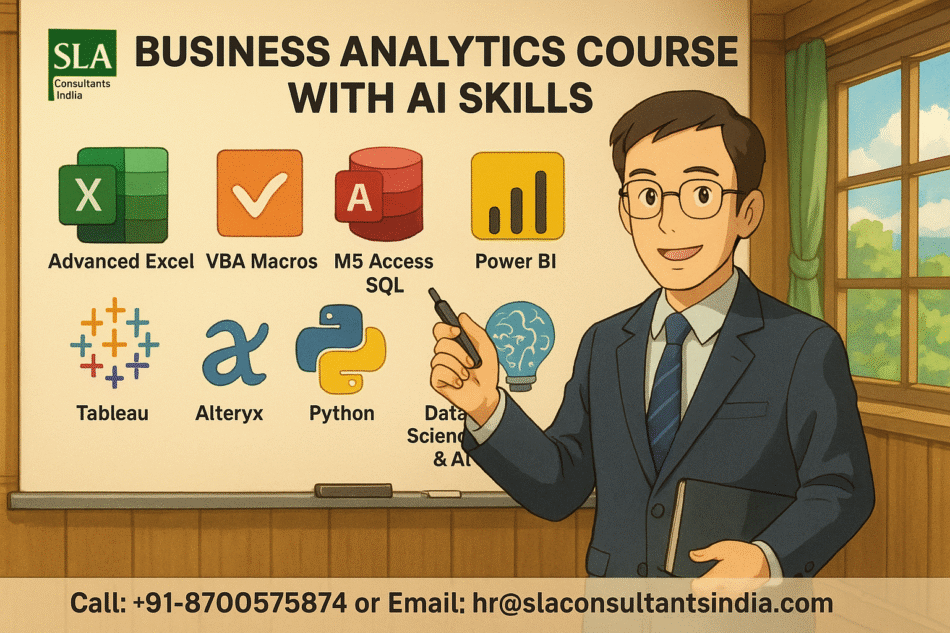 Business Analyst Training Course in Delhi, 110065. Best “Online Business Analysis Course” in Chandigarh by IIT Faculty , [ 100% Job in MNC] “New Year Offer 2026”, Learn Excel, VBA, MIS, Tableau, Power BI, Python Data Science and Spotifire, Top Training Institute in Delhi NCR – SLA Consultants India,