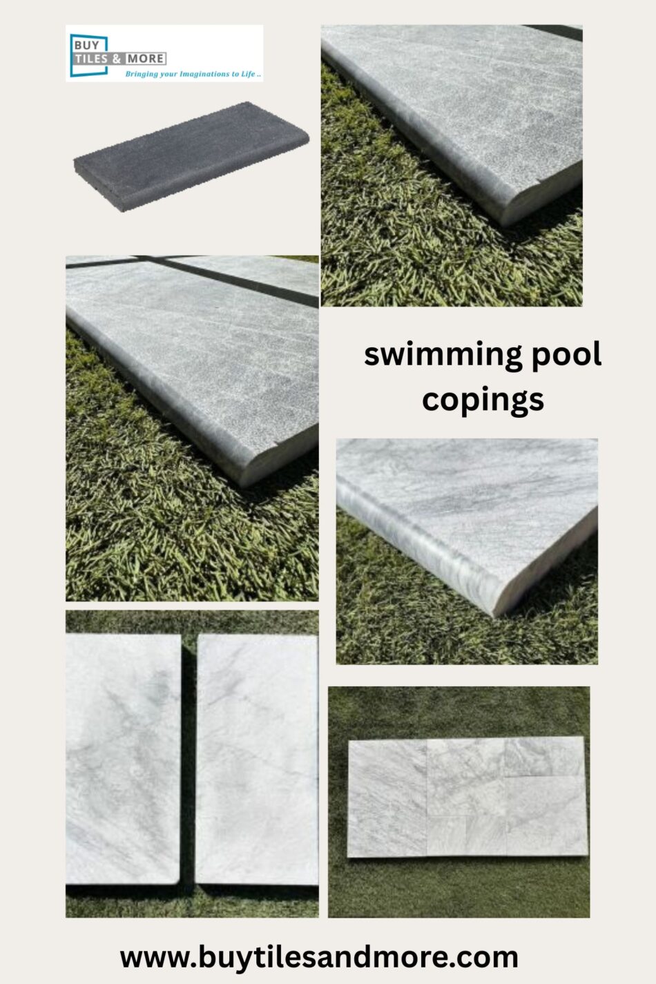 Natural Stone Coping Solutions by Buy Tiles And More for Modern Pools